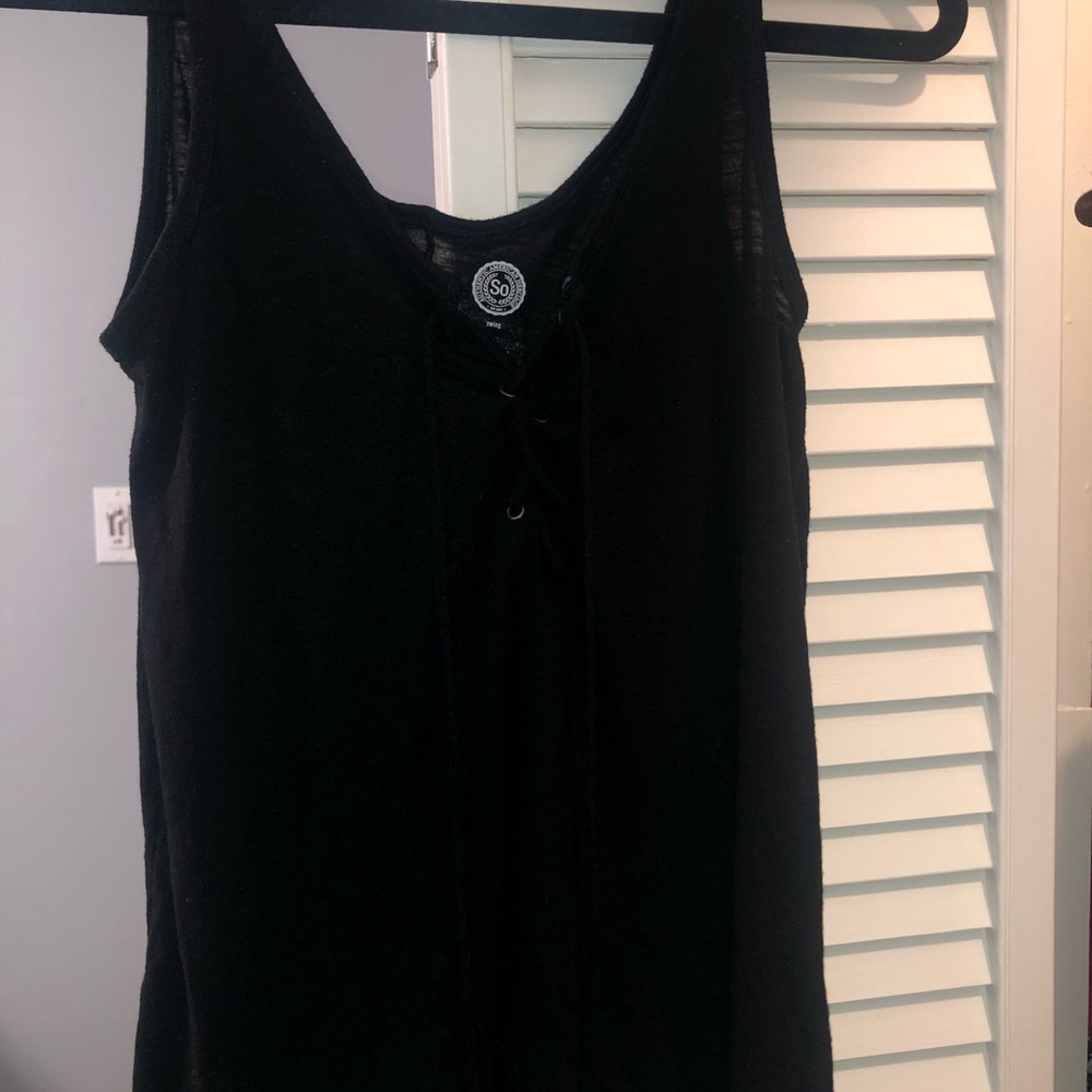 ☆ black lace up tank top ☆